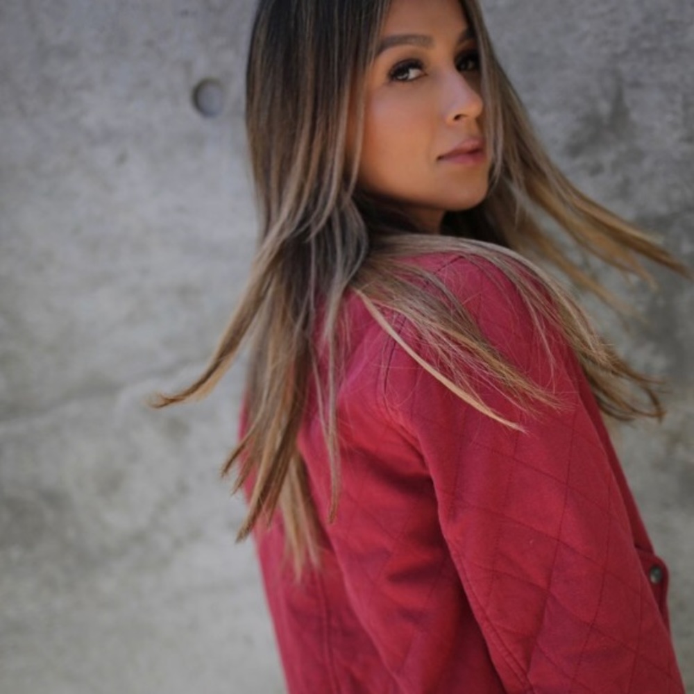 Sincerely Jules Girl Bomber Jacket In Wine - Picture 4 of 8